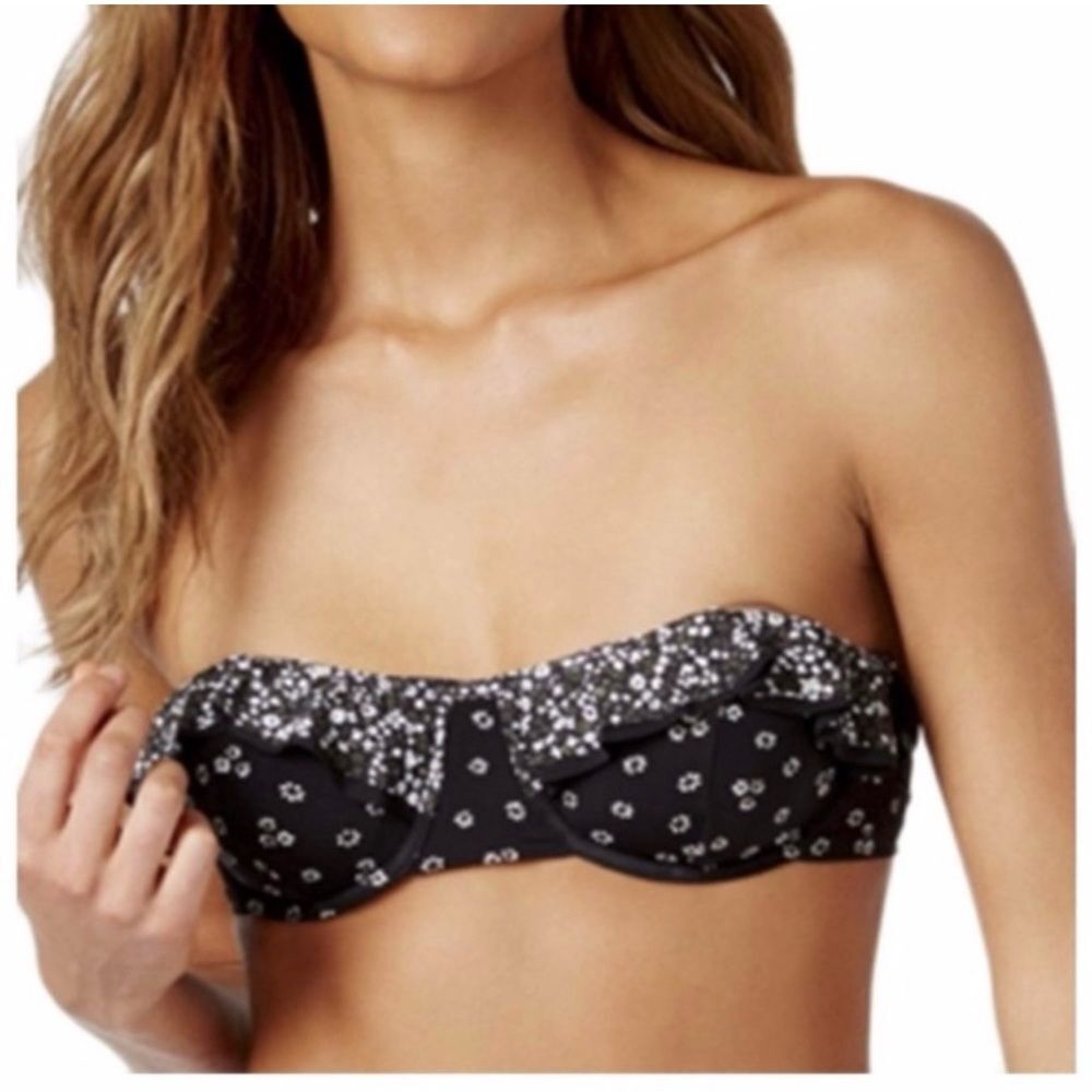 Michael Kors Ruffled Underwire Bandeau Bikini Top Women's Size Medium